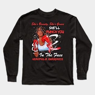 Punch You in the Face HEMOPHILIA AWARENESS Long Sleeve T-Shirt